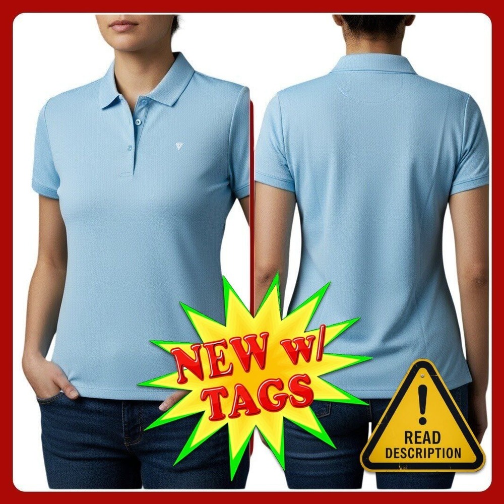 Levelwear Rhythm Golf Polo Women's L Blue Moisture Wicking Performance NWT